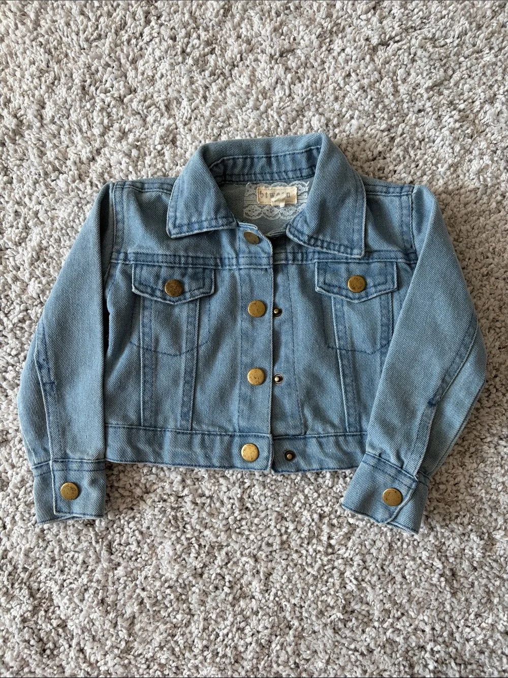Kids Light Blue Denim Jacket - Classic Button-Front
